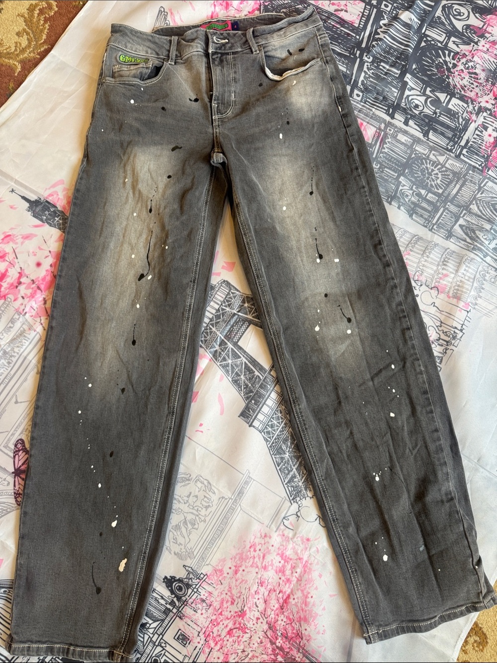 Empyre Straight-Leg Jeans with Paint-Splatter